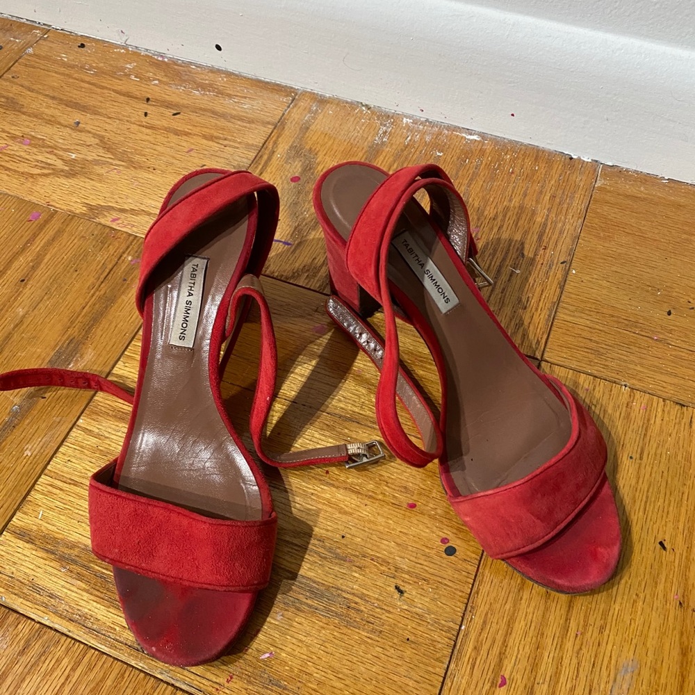 Red suede leather sandals Tabitha Simons